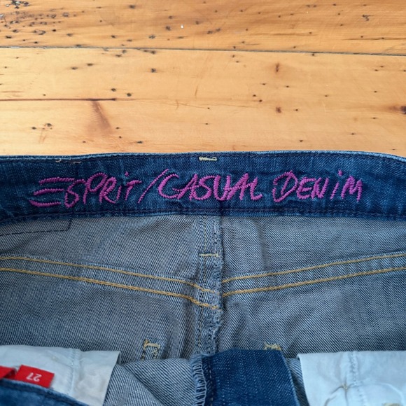 Y2K Esprit Casual Denim Skirt Blue Washed Classic Fit Button Fly 27 Indie Preppy - Picture 4 of 9